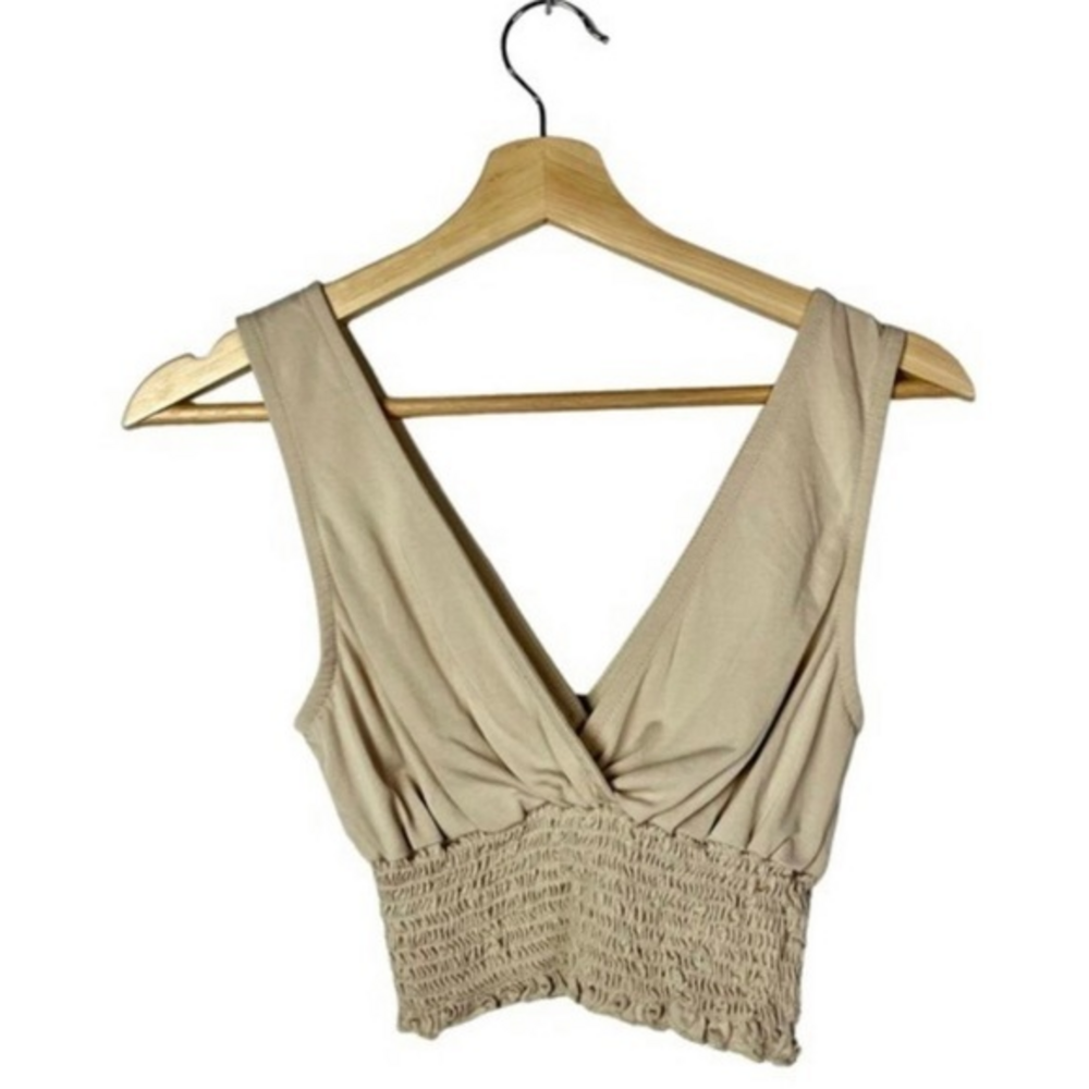 Urban Outfitters Smocked‎ V-Neck Crop Top